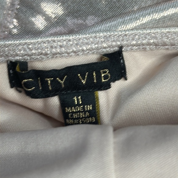 City Vibe | Asymmetrical Metallic Pale Pink Dress, Size 11 NWT - Picture 7 of 9